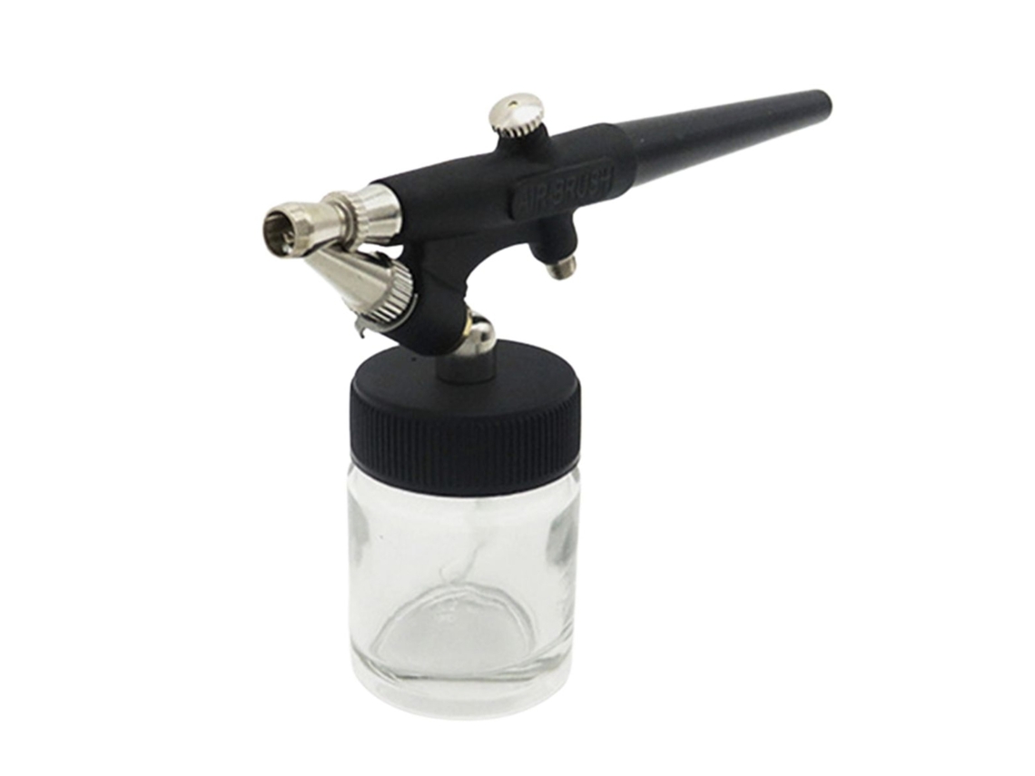 Kit de aerógrafo de ação simples com mangueira de 2cc e frasco para maquiagem, arte, modelos, tatuagens, manicure e decoração de confeitaria.