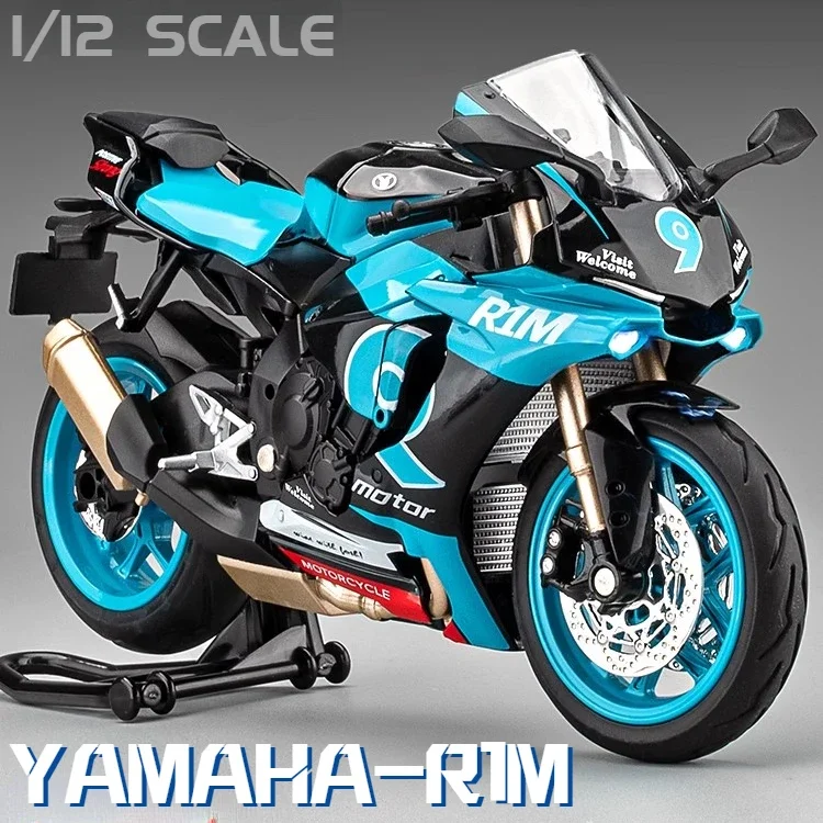 (ciano) Miniatura De Motocicleta Yamaha Em Escala 1/12 - Liga Metálica Fundida - Modelo De Motocicleta De Simulação