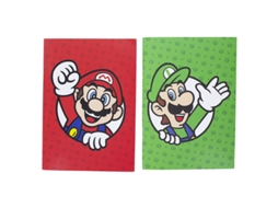 Conjunto 2 Cadernos PALADONE Super Mario Vermelho e Verde
