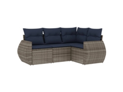 Conjunto de Sofá Jardim 4 Peças Almofadas Rattan Sintético MAISON EXCLUSIVE