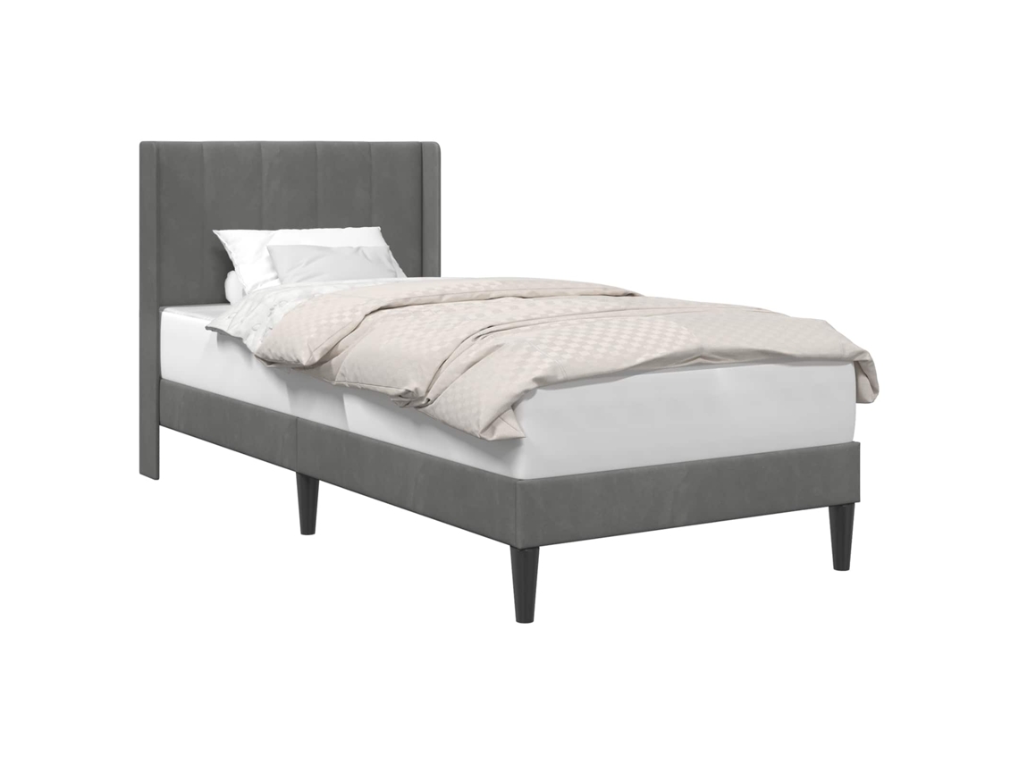 Estrutura da Cama Cinzento escuro 90 X 200 Cm Veludo MAISON EXCLUSIVE