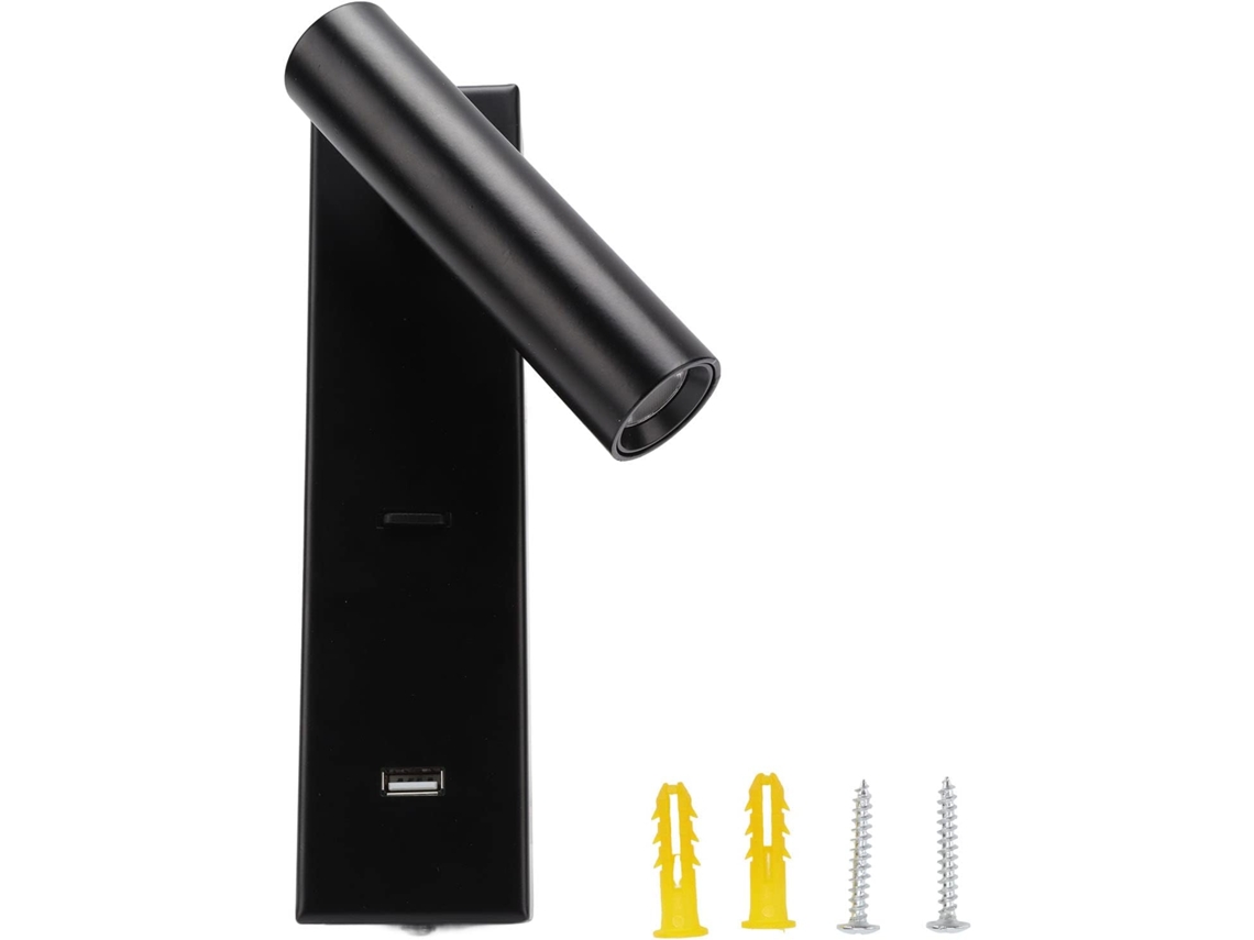 Luminária De Leitura Parede Em Led Com Interruptor E Porta Usb Para Quarto, Design Simples E Elegante, Compatível Com