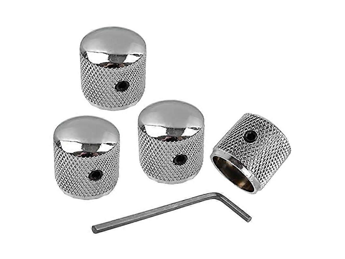 4 Knobs De Volume E Tom Em Metal Para Guitarra Elétrica, Compatíveis Com Fender Strat/tele E Gibson Lp