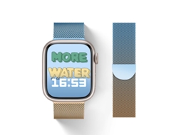Pulseira De Substituição Panoona Para Apple Watch 38/40/41/42mm Azul Degradê Dourado