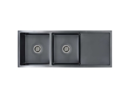 Kitchen Sink, Kitchen Sinks Vidaxl Preto Aço Inoxidável (111.5 X 44 X 20 Cm (two Sinks + Washboard))