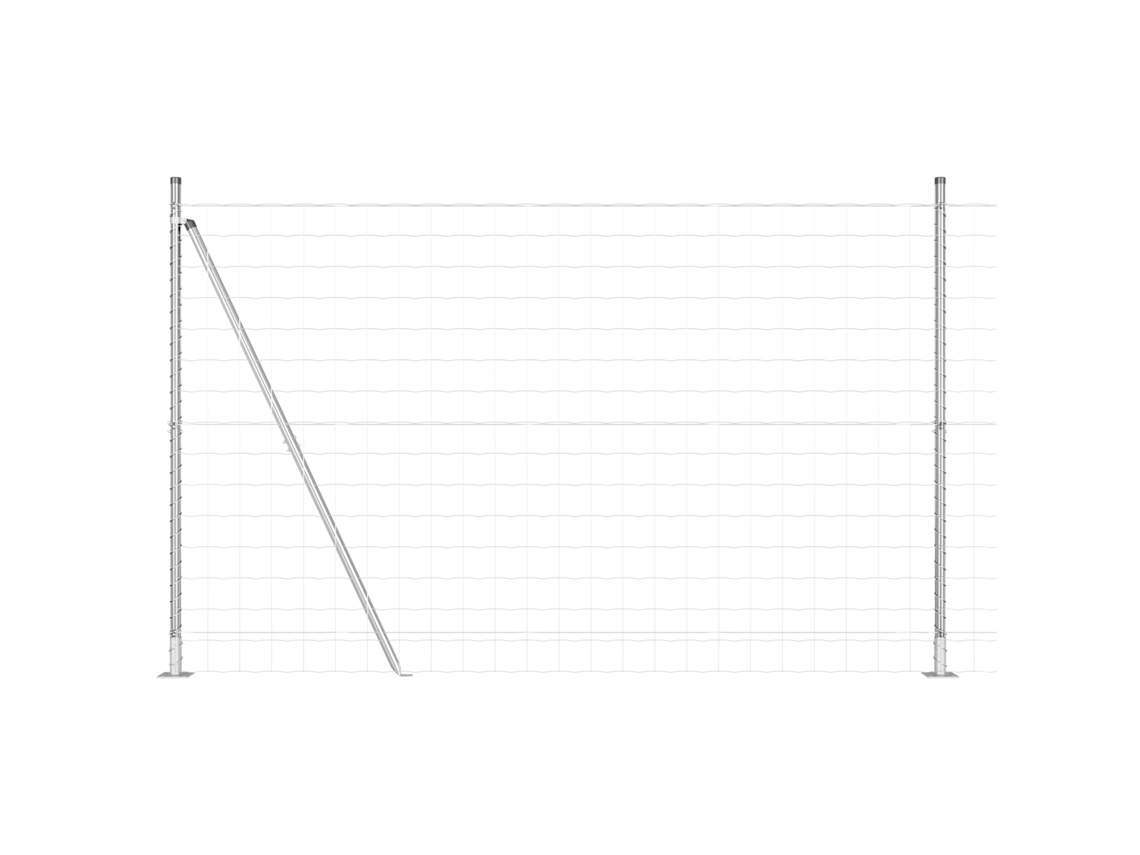 Conjunto 1 Cerca Externa Vidaxl Prateado Aço (10 X 1,4 M)