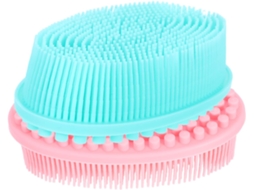 Escova De Banho Silicone Dupla Face Em 2 Peças Para Bebês, Meninos E Meninas, Escova Esfoliante Macia, Estimula O