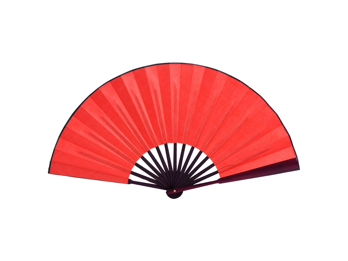 Leque de Mão Plegável de Seda e Bambu Estilo Chinês Decorativo Vermelho S/MARCA