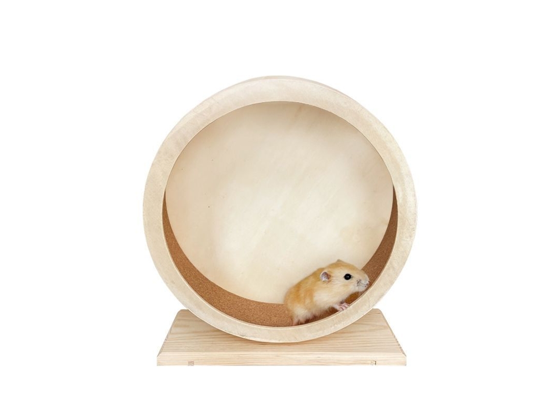 Rueda De Exercício De Madeira Silenciosa De 17,5 Cm Para Hamsters, Coelhos, Porquinhos-da-índia, Ouriços E Chinchilas