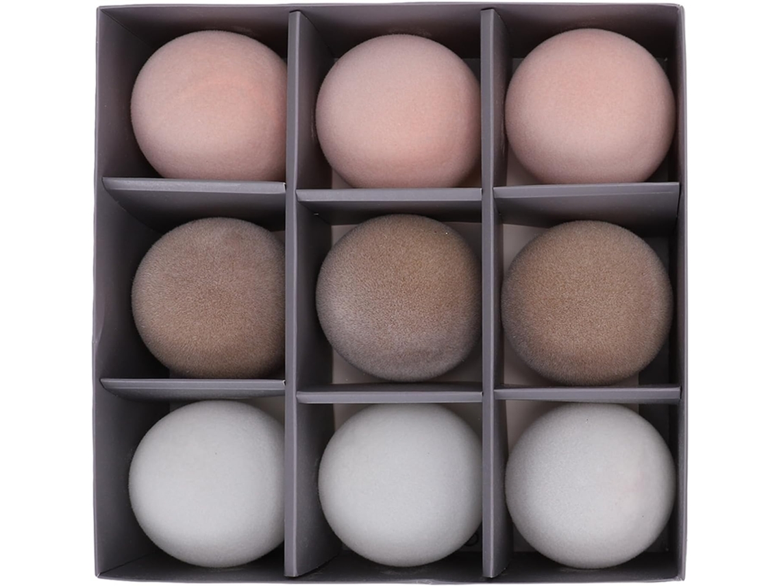 Conjunto De 9 Bolas De Natal De Veludo, Artigos Decorativos Para Casa E Cafeteria, Enfeites De Árvor Gokoco