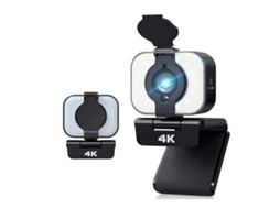 Webcam 4k Com Tripé Streaming Webcam Com Luz De Preenchimento Ajustável Webcam Microfone Estéreo Integrado Chamada De Vídeo Yizhood (preto)