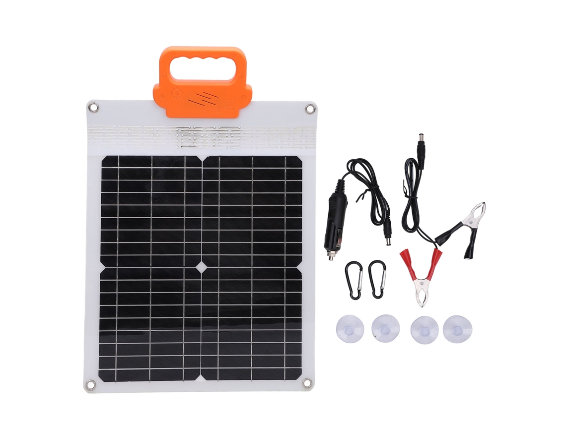 Carregador de painel solar portátil 20W 18V monocristalino resistente à água com alça multifuncional S/MARCA