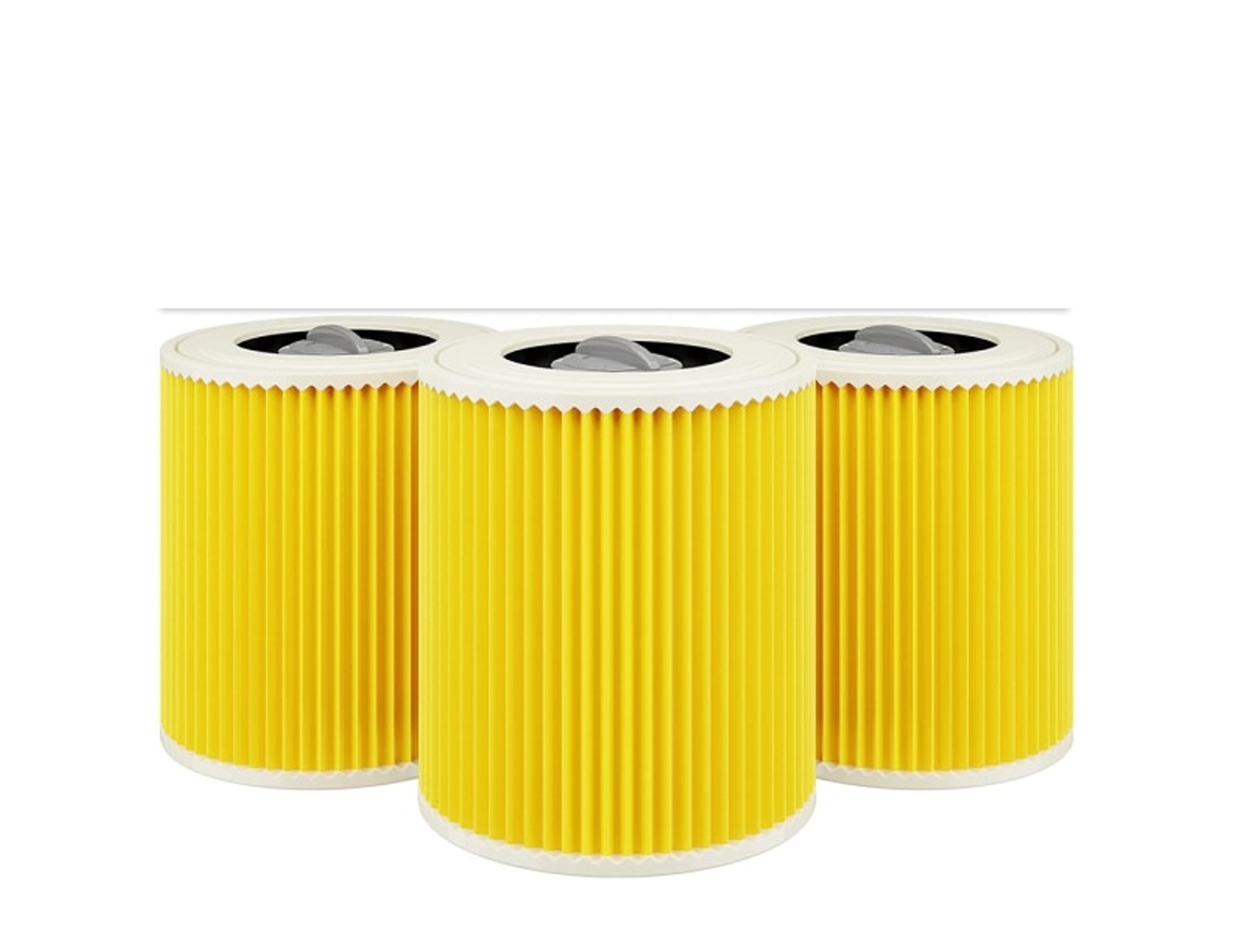 Conjunto de 3 Filtros Cartucho para Aspirador de Pó Kärcher Wd3 Premium BRILVIBERA