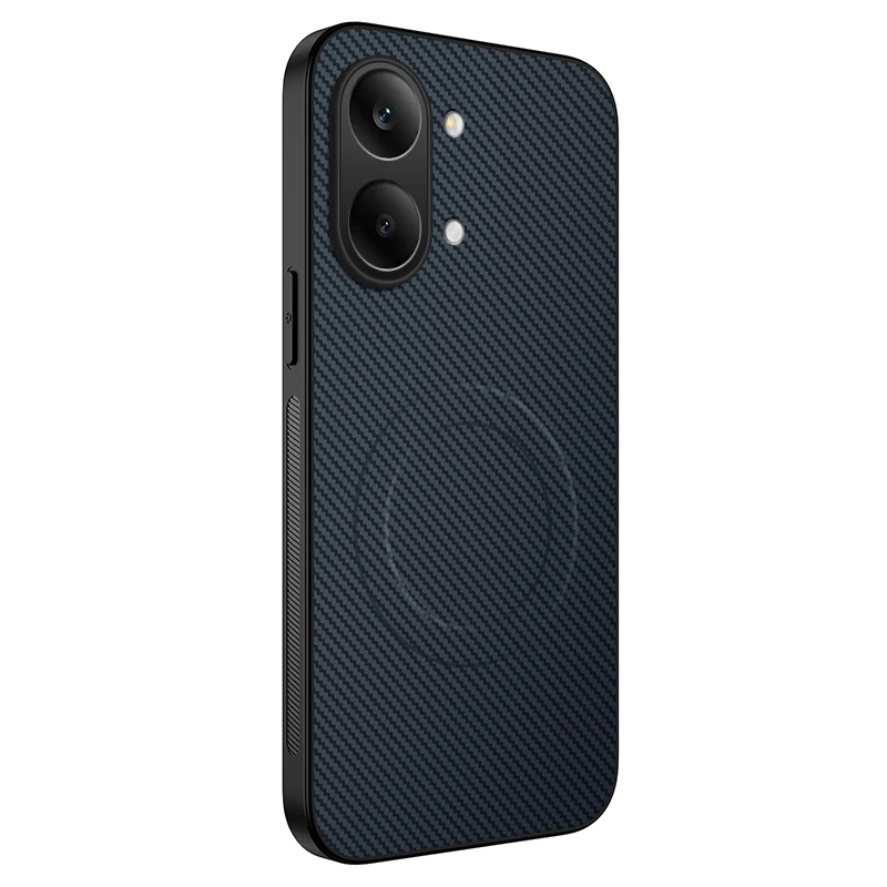 Capa Protetora Premium Com Textura De Fibra De Carbono Magnética (azul) Para Redmi Turbo 5 Max