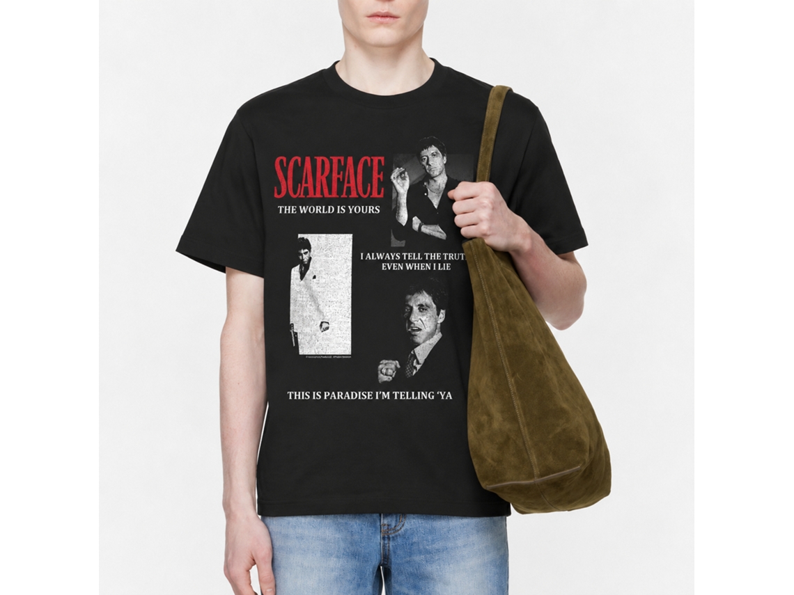 Rockinstone Scarface Movie Collage Black Adult Shirt Size:xl