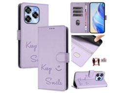 Capa De Couro Para Celular Com Rfid E Relevo Smile