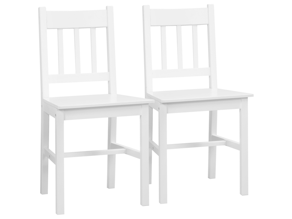 Conjunto 2 Cadeiras Madeira Maciça Brancas, Design Simples E Moderno