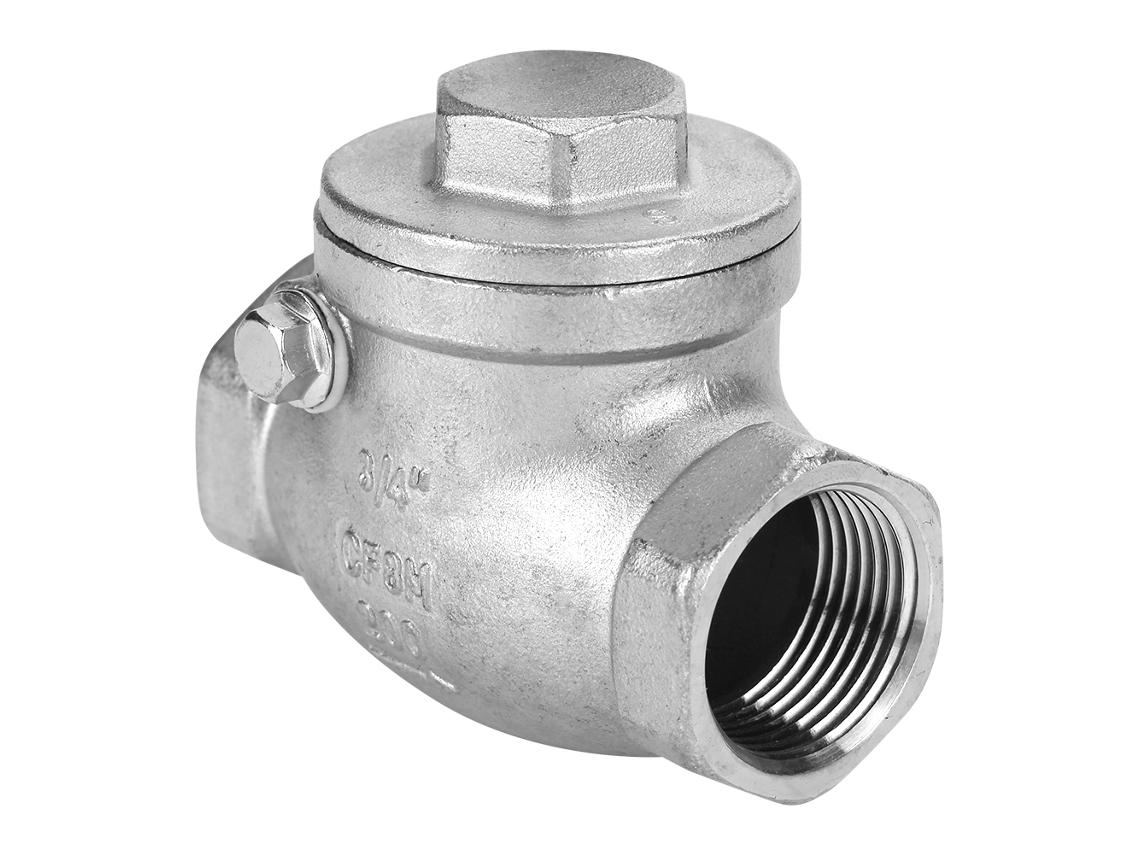 Válvula De Retenção Swing Em Aço Inoxidável 3/4 Polegadas Dn20 Laxiscreed, 200psi Wog Com Rosca Feminina