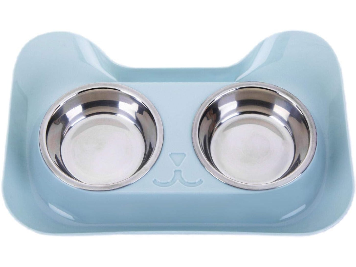 Tigela Dupla para Animais de Estimação, para Cães e Gatos, À Prova de Derramamento, Design Antiderrapante, Dispensador de Comida e Água AQUAFORGE