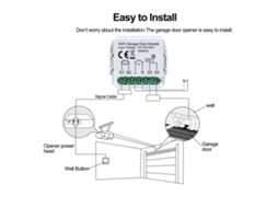 Controlador de porta de garagem Wi-Fi YURU Tuya com controle remoto via app e voz, compatível com Alexa e Home