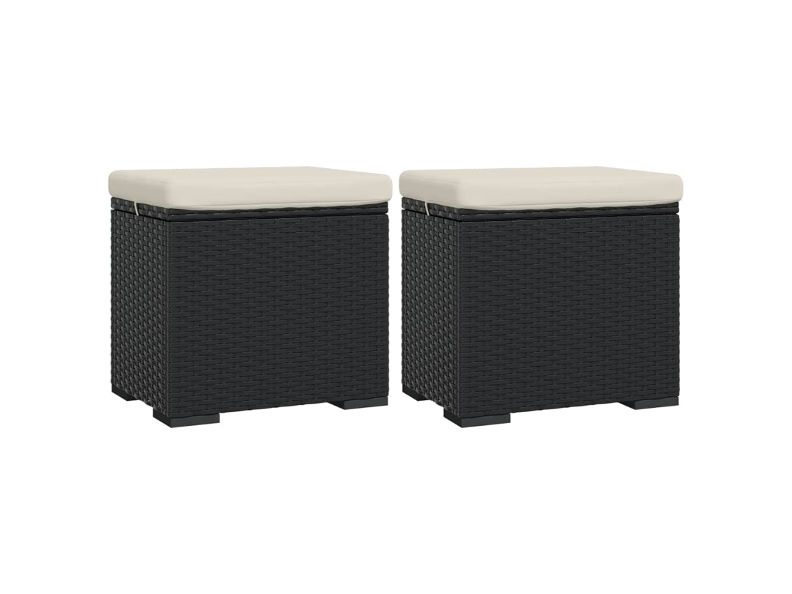 Ottoman, Ottomans Vidaxl Preto Rattan / Vime (n/a)