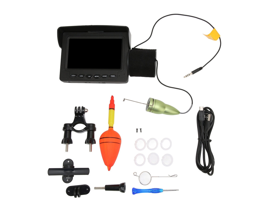 Câmera de Pesca Subaquática 4.3 Polegadas Hd Ip68 com Luz Ir 15m e 5 Brilhos