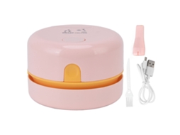 Aspirador de Mesa Mini Usb Recarregável com Bateria 18650 600mah para Poeira e Detritos Rosa