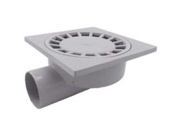 Ralo de Piso de 200 Mm X 200 Mm com Saída de 75 Mm para Banheiro, Chuveiro Ou Área Úmida, em Pvc, 1 Peça Branco AQUAFORGE