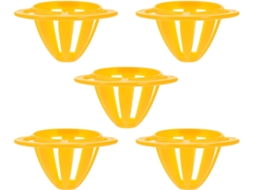 Alimentador de Pássaros Inoomp, Fácil Instalação, Plástico Laranja, 5 Peças, Recipientes de Alimentaçãos, Cesto Prático CHABERLU
