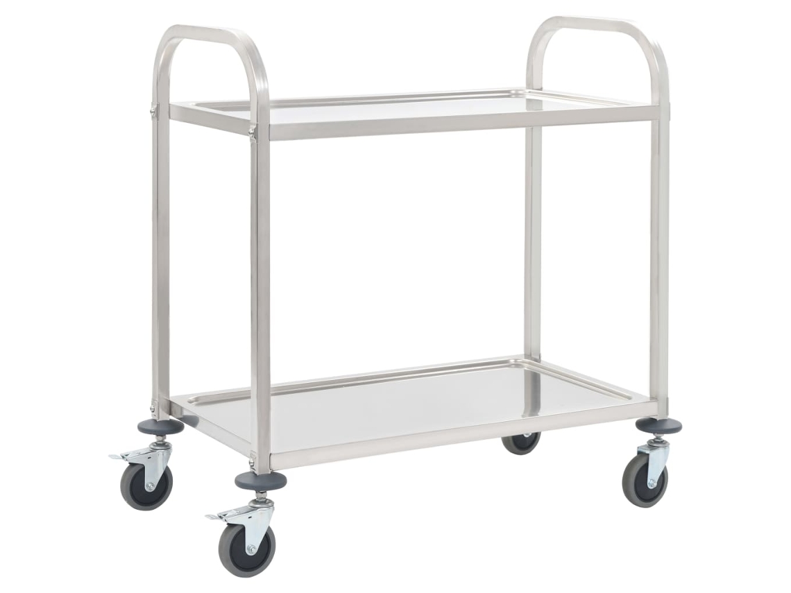 Serving Cart, Serving Carts Vidaxl Prateado Metal (95 X 45 X 83.5 Cm (2 Camadas))