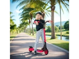 Scooter Elétrica Dobrável Vermelha 120w, 6km Autonomia, Máx 10km/h, Rodas 5"-5,5", Altura Ajustável Para Crianças +6 Anos