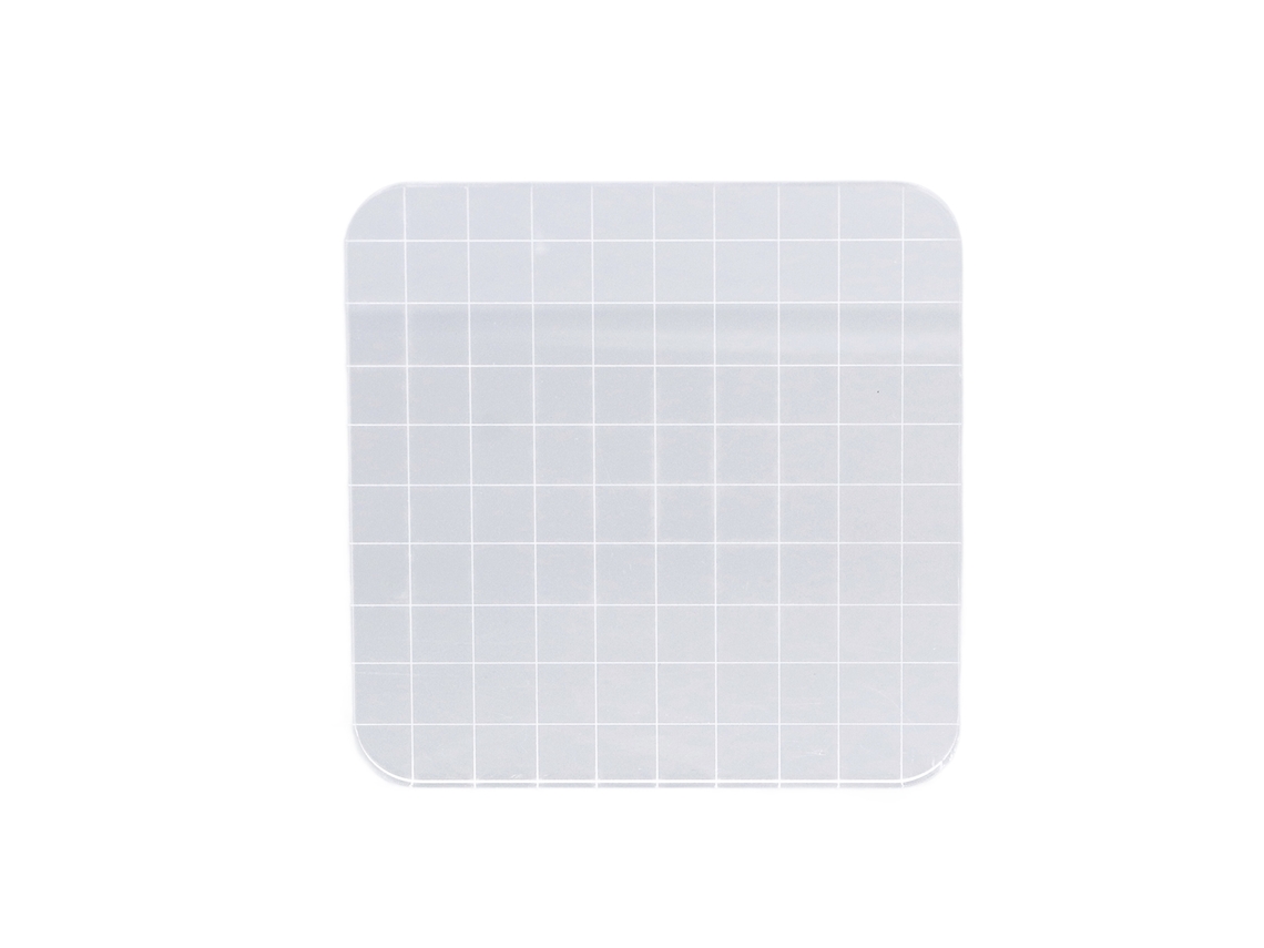 Bloco de Acrílico 10x10cm com Pontes Arredondadas Transparente Reutilizável para Selos Claros Scrapbooking Cartões
