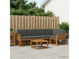 Vidaxl Conjunto De Sofás Para Exterior 6 Unid. Natural E Antracite