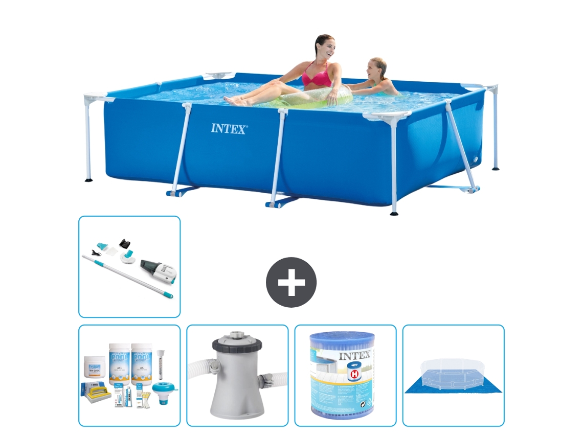Intex Piscina Com Estrutura Retangular - 220x150x60 Cm - 6-peças S30054