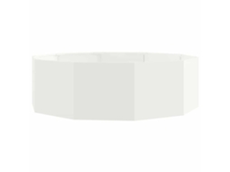 Conjunto 1 Vaso De Jardim Vidaxl Branco Aço (120 X 120 X 35 Cm)