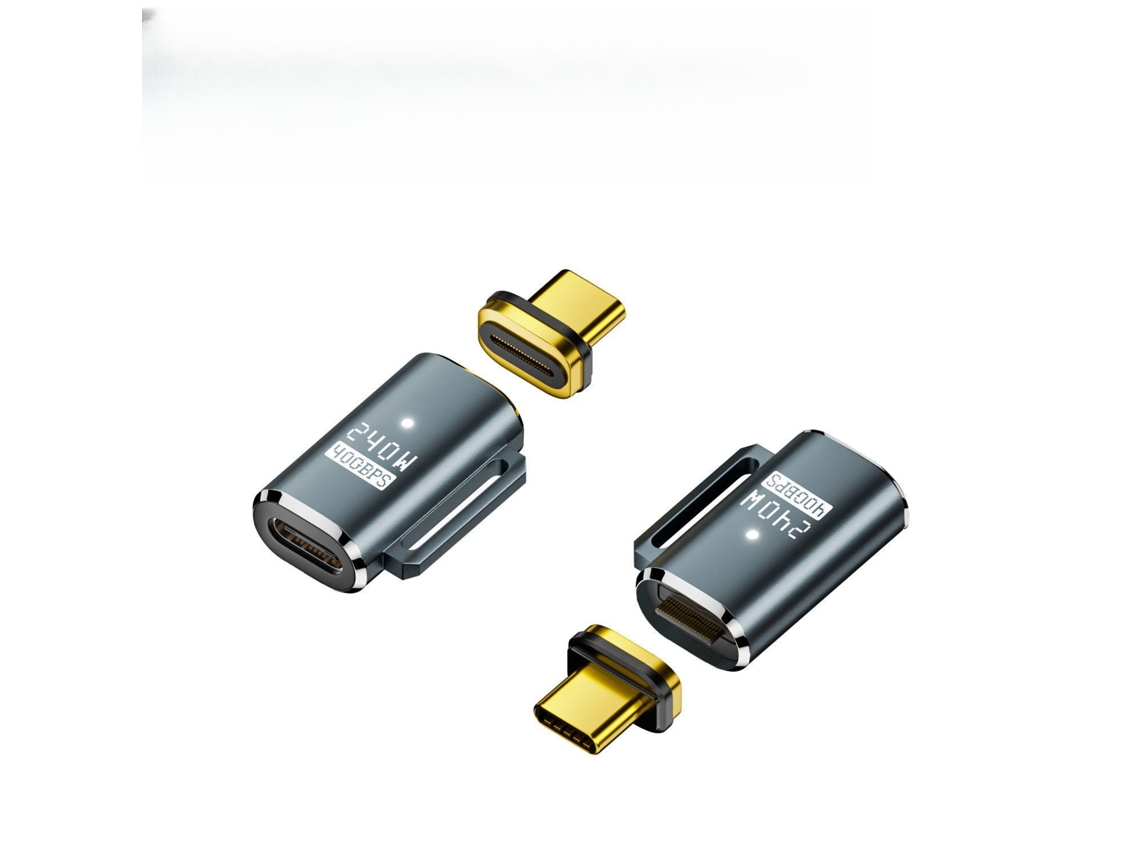 Adaptador Magnético Usb C 2 Unidades, Com 240w Pd3.1 E 40gbps, Vídeo 8k Para Macbook Pro E Ipad Cinza Esverdeado Hexinyigjly