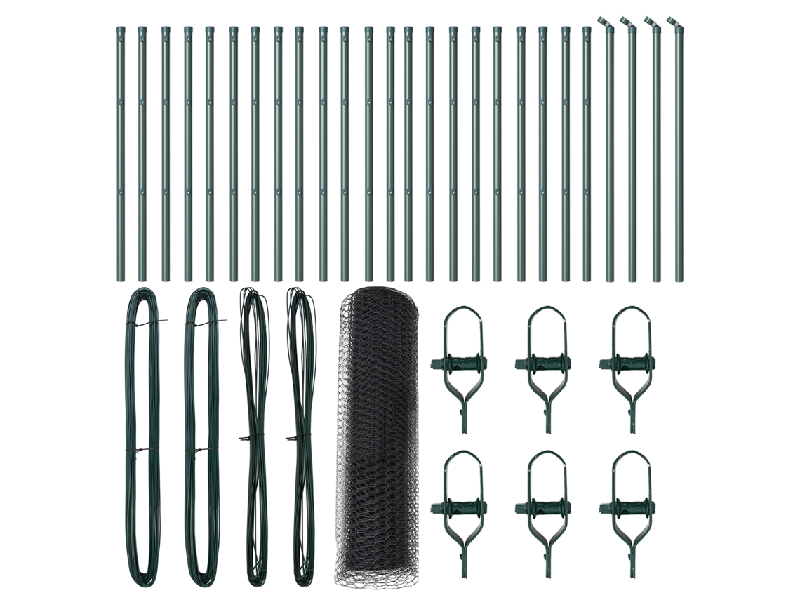 Conjunto 1 Cerca Para Jardim Vidaxl Cinzento Aço (50 X 0,5 M)