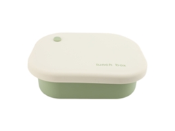 Bandeja De Alimentação De Silicone Com 4 Compartimentos Airtight Segura Para Micro-ondas Para Trabalho, Viagem E Piquenique Verde