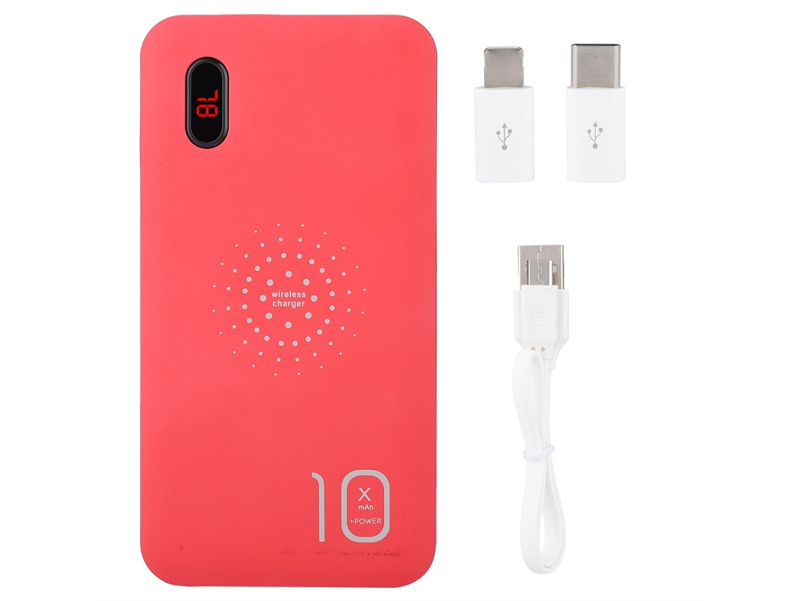 Power Bank EOOCOO (carregador Sem Fio com Display Digital, Cabo Integrado 4 em 1)
