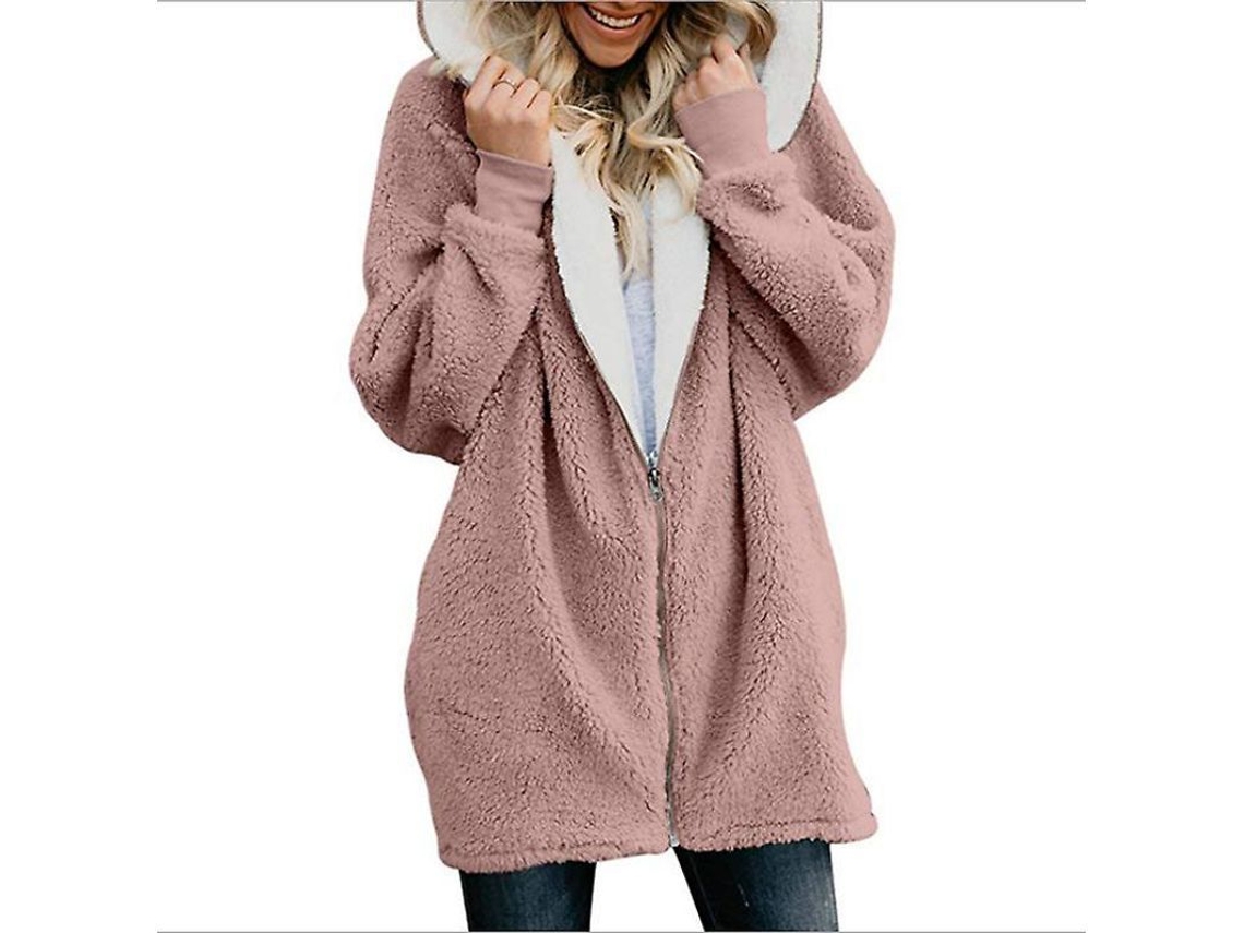 Jaqueta com Capuz Fasst para Mulher com Forro Polar e Material Poliéster