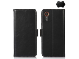 Capa Magnética De Couro Com Textura Crazy Horse E Proteção Rfid Para Samsung Galaxy Xcover 7