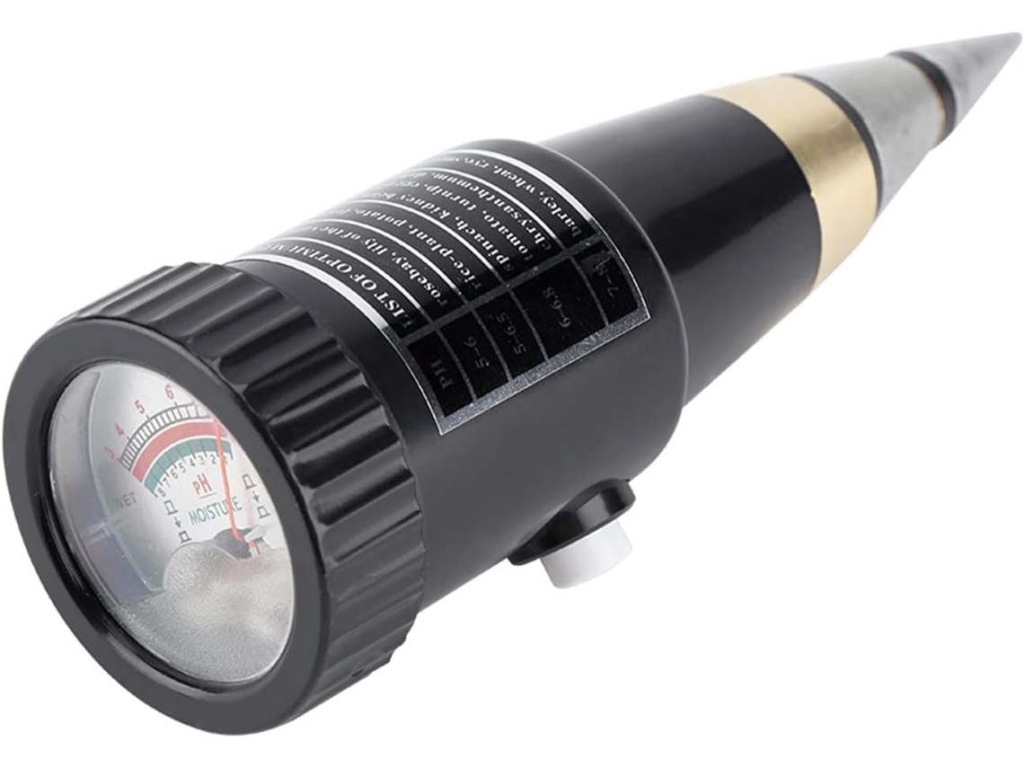 Medidor De Ph E Umidade Do Solo Fdit, Sonda 30cm | Metálica Com Sensor Eletrônico, Adequada Para Campos