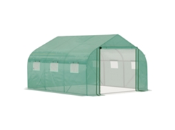 Invernadero Of Túnel 3. 5x3x2 M Garden With Door And 6 Ventanas Enrollables Of Polyethylene Foot 140 G / M² Metal Steel