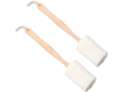 Lurelia Pack De 2 Buchas Vegetais De Banho, Bucha Natural, Cabo Longo E Com Argola, Uso Diário Suave