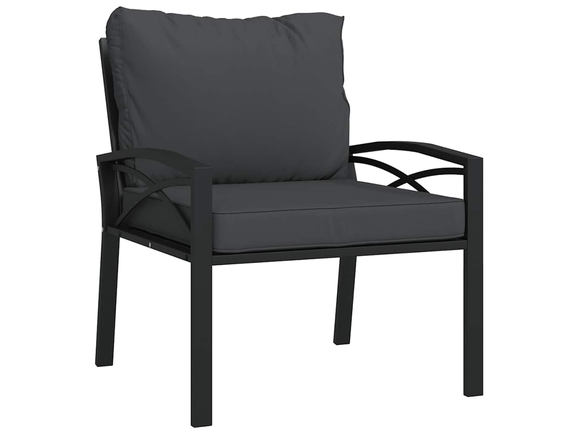 Garden Chair, Garden Chairs Vidaxl Preto Aço (n/a)