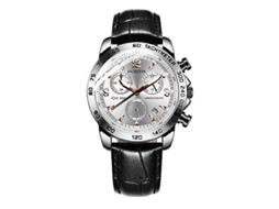 Relógio Masculino Multifuncional De Quartzo Ochstin 6123c, À Prova D'água E Com Mostrador Luminoso, Em Couro.