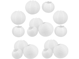 Conjunto De 15 Lanternas Decorativas Para Casamento, Lanternas Redondas Suspensas Com Cúpulas De Pap Gokoco