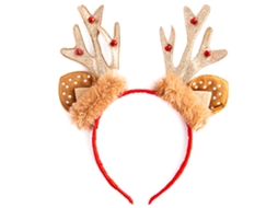 Chifres de Natal com Faixa para a Cabeça e Chifres Amarelos AURUM