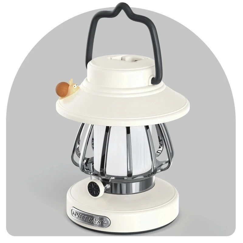 Lanterna portátil MDUG recarregável para camping, mini, com bateria, branco