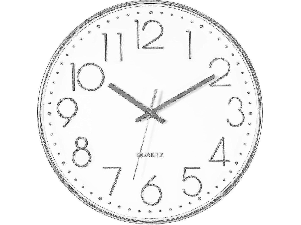 Wall Clock, Modern Rose Gold 12 Inch Silent Non-ticking Round Decorativesilver